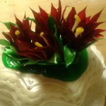 Kaktusz virágos torta